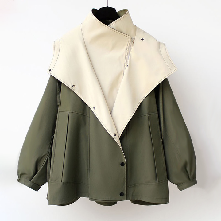 Renée | Modern Two-Tone Trench Coat
