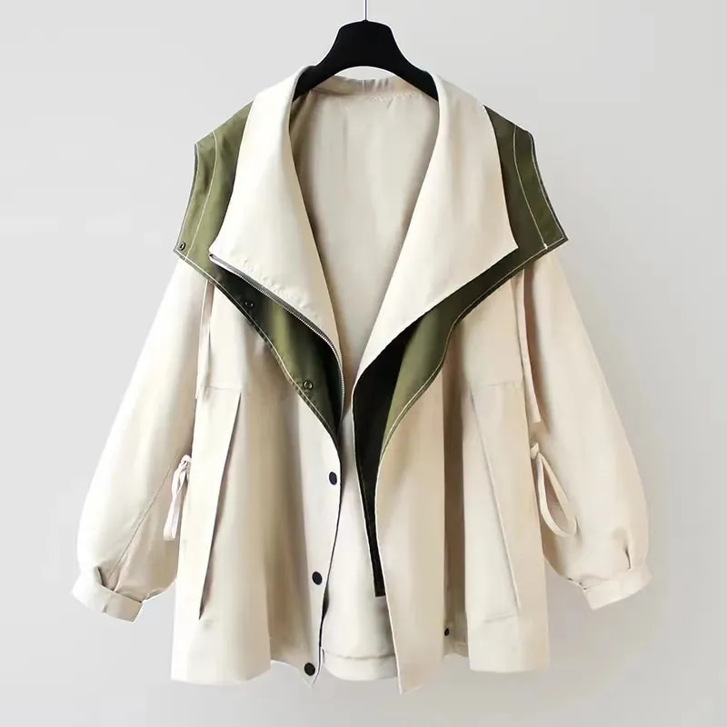 Renée | Modern Two-Tone Trench Coat