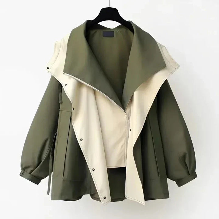 Renée | Modern Two-Tone Trench Coat