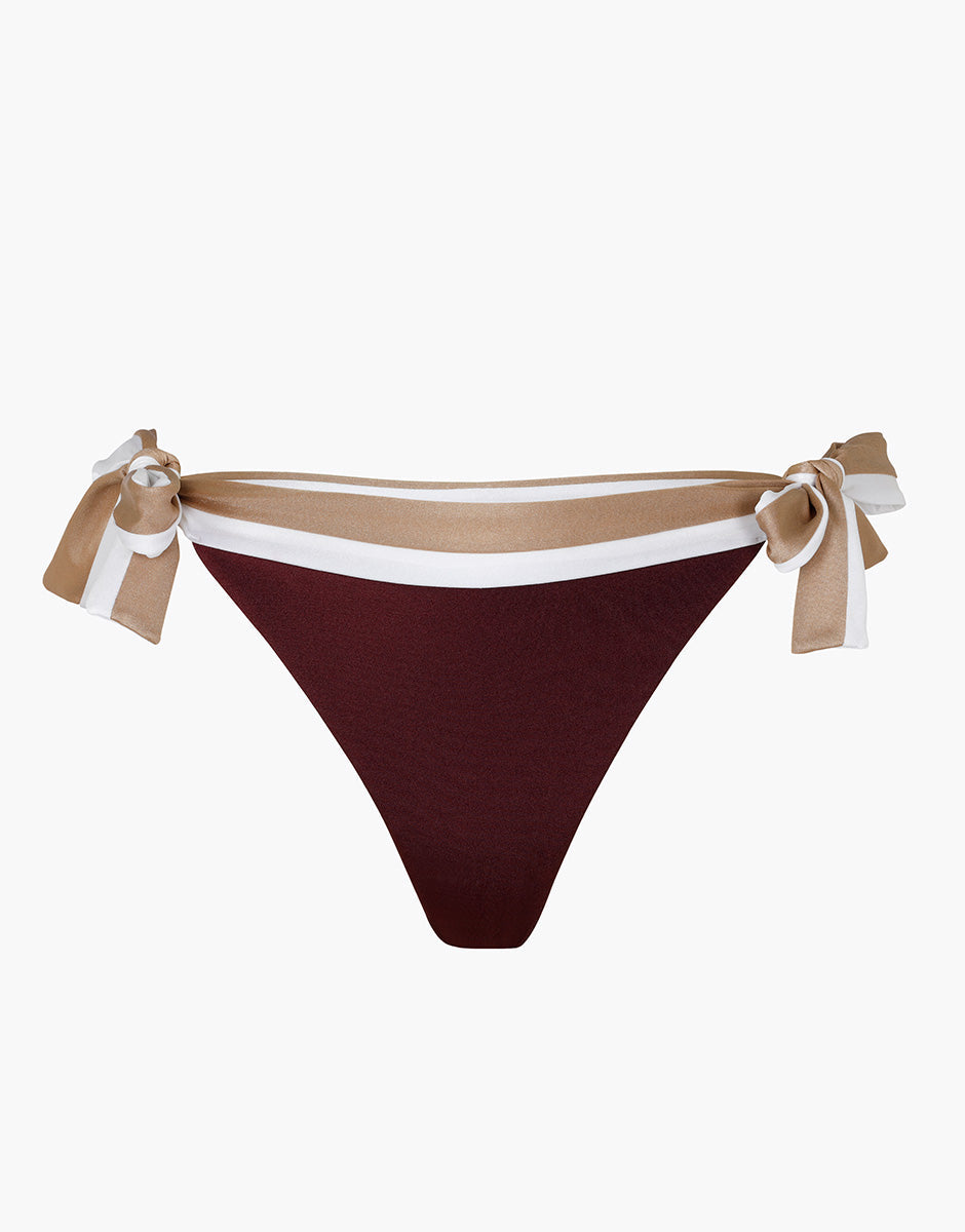 Colour Block Bow Brazilian Swimsuit