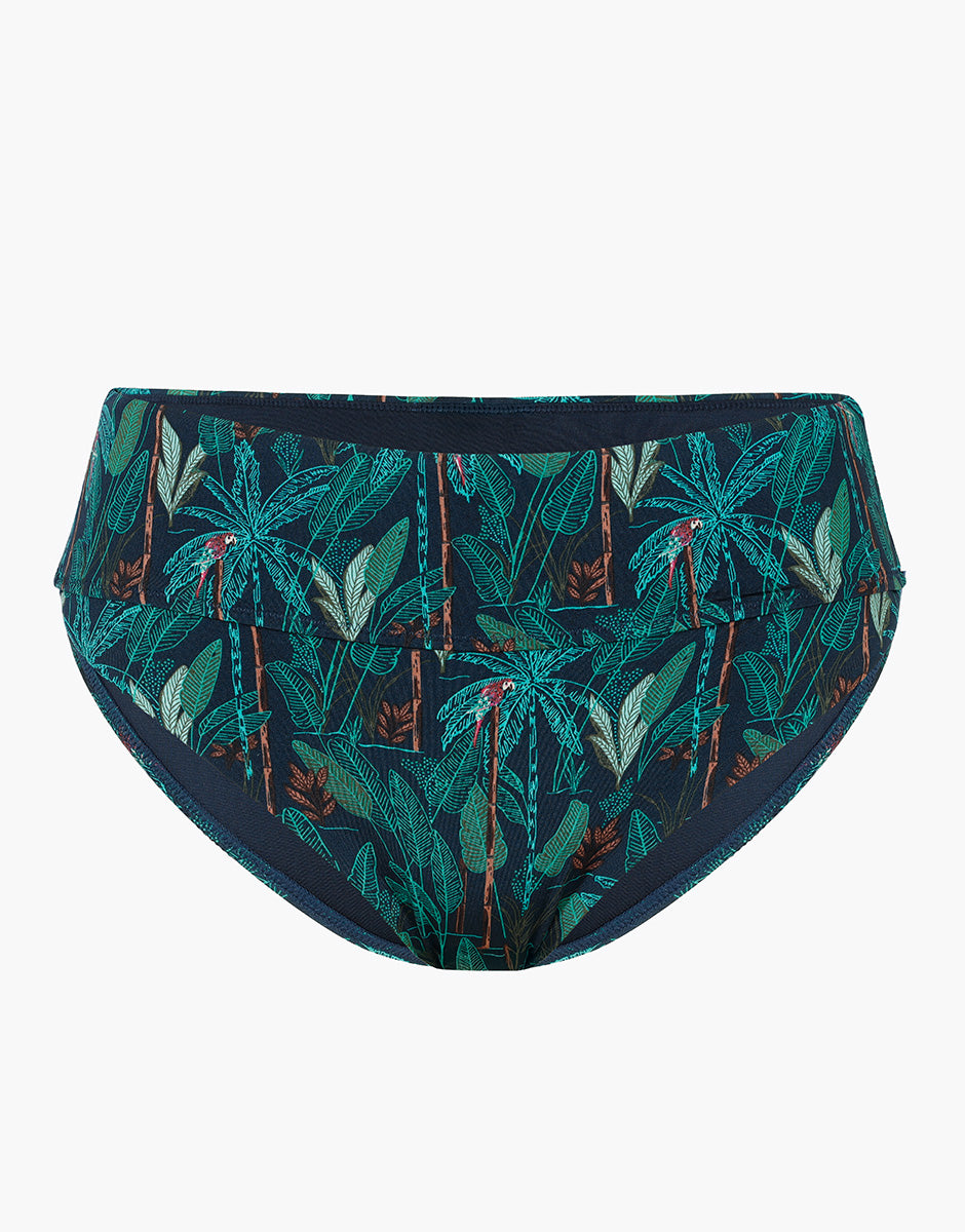 Printed High-Waist Slip Swimsuit