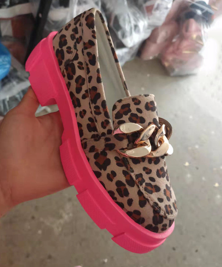 Leopard Sequin Platform Cotton Flats