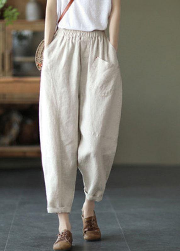 Light Green Pocket Linen Summer Pants