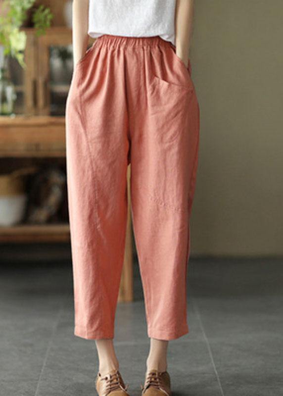 Light Green Pocket Linen Summer Pants