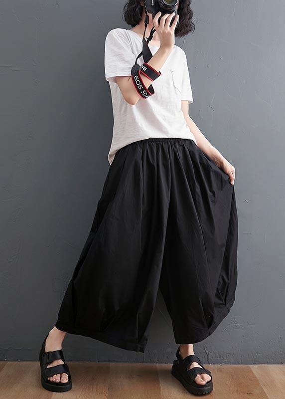 Black High Waist Asymmetrical Linen Pants