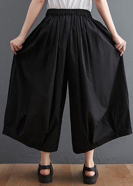 Black High Waist Asymmetrical Linen Pants