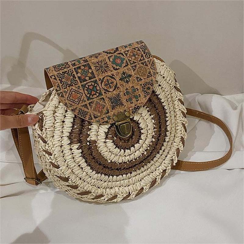 Biscuit | Woven Straw Shoulder Bag