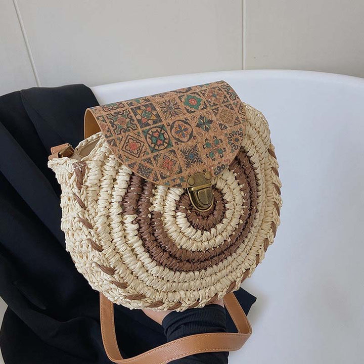 Biscuit | Woven Straw Shoulder Bag