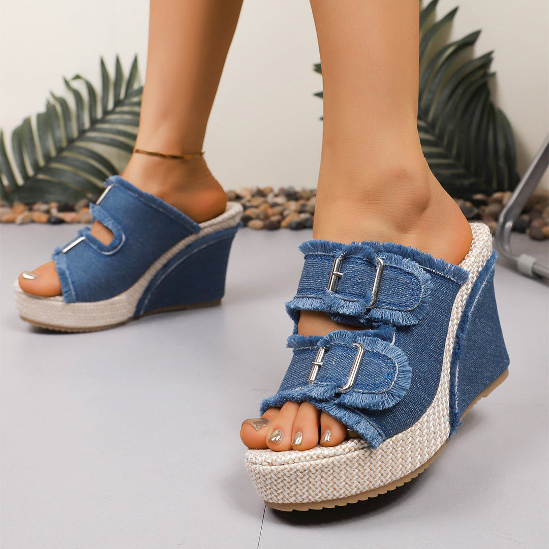 Atelier | Frayed Edge Wedge Sandal