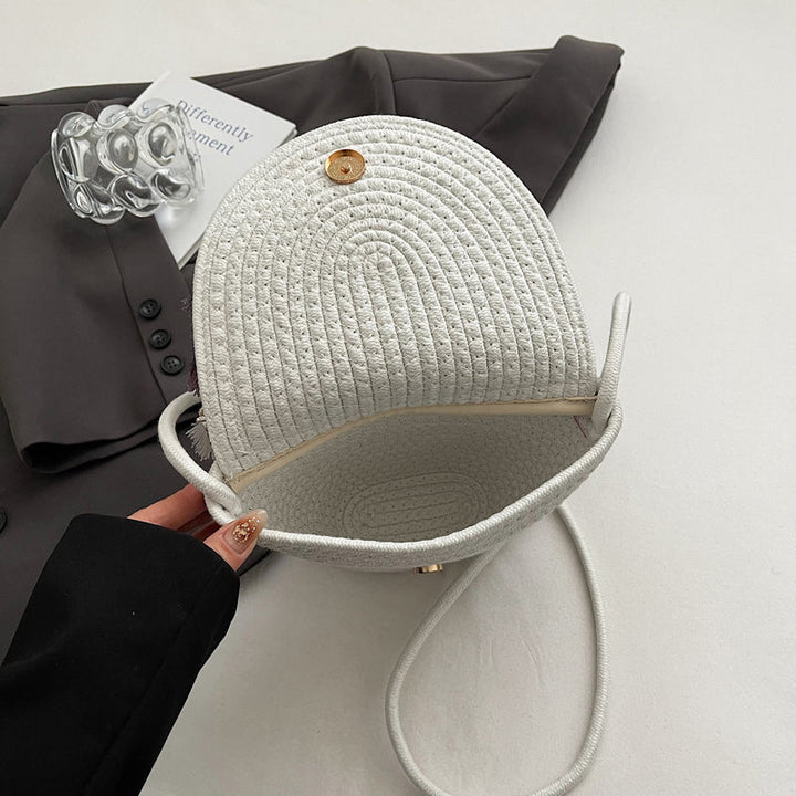 Waffle | Woven Straw Shoulder Bag
