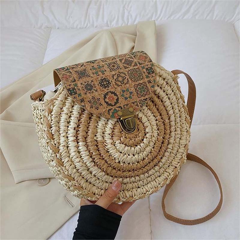 Biscuit | Woven Straw Shoulder Bag
