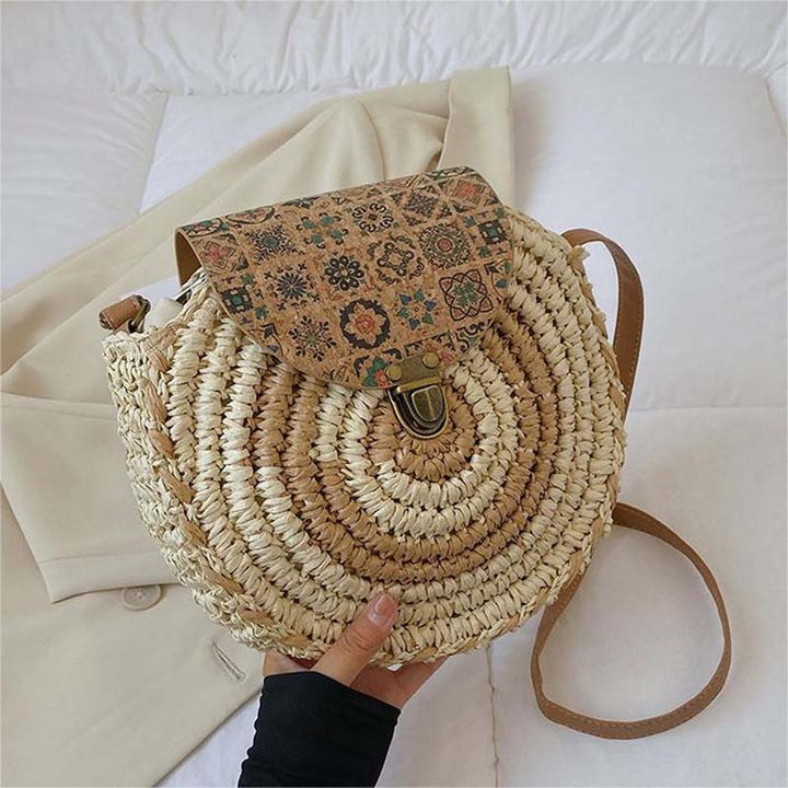 Biscuit | Woven Straw Shoulder Bag