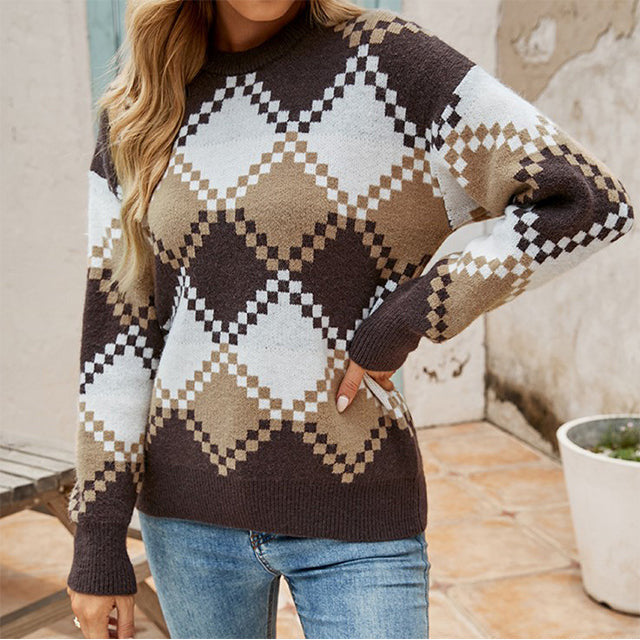 Mia | Geometric Patchwork Jumper