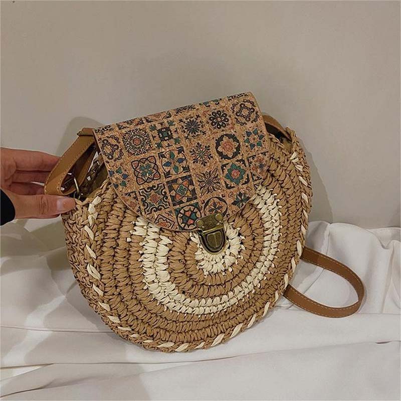 Biscuit | Woven Straw Shoulder Bag