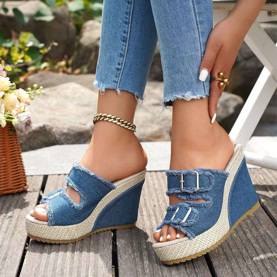 Atelier | Frayed Edge Wedge Sandal