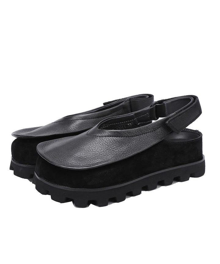 Brown Handmade Platform Flat Shoes
