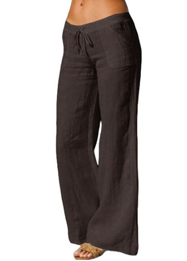 White Wide-Leg Linen Pants