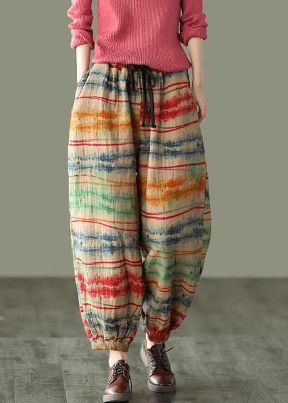 Sunset Print Linen Harem Pants