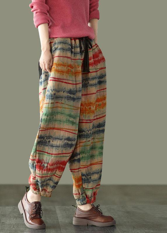 Sunset Print Linen Harem Pants