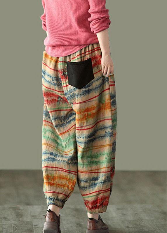 Sunset Print Linen Harem Pants