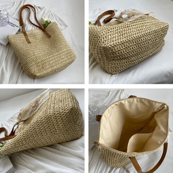 Sienna | Tote Bag with Straw Look