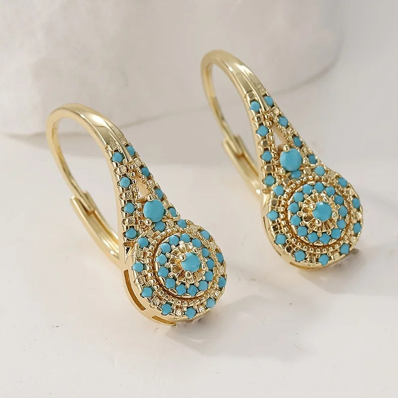 Luna | Turquoise Mosaic Teardrop Earrings