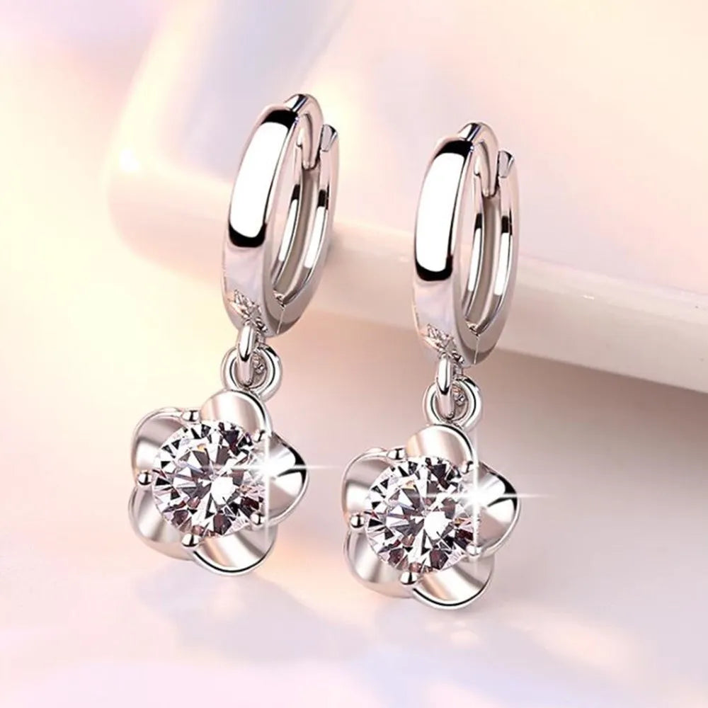 Violet | Purple White Zirconia Earrings