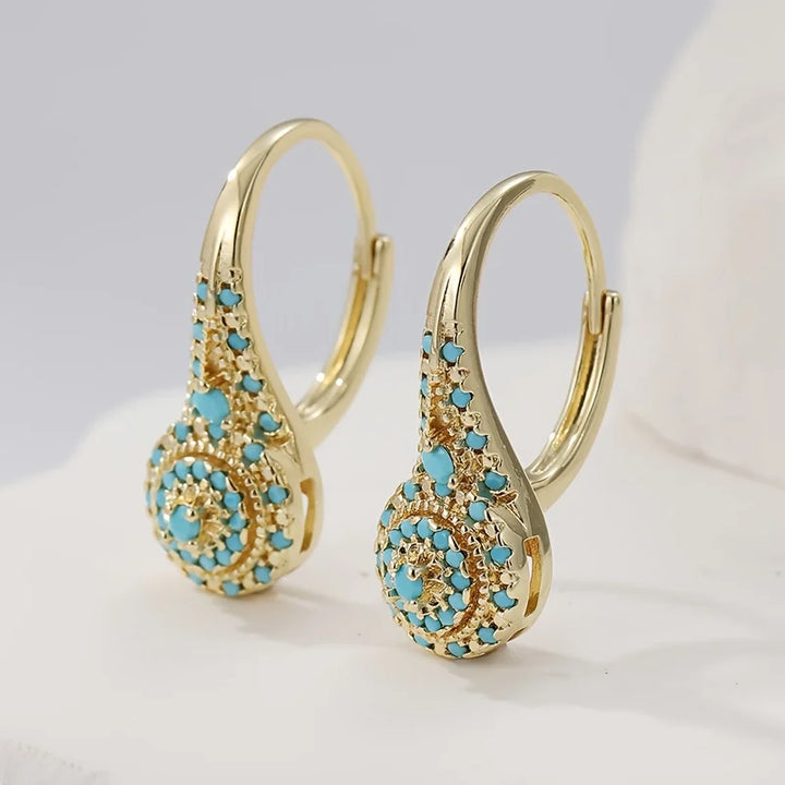 Luna | Turquoise Mosaic Teardrop Earrings