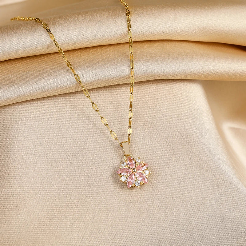 Sakura | Rose Stainless Steel Necklace