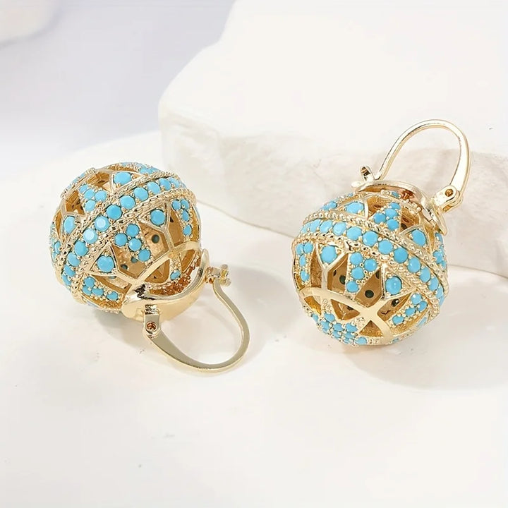Bella | Turquoise Filigree Globe Drop Earrings