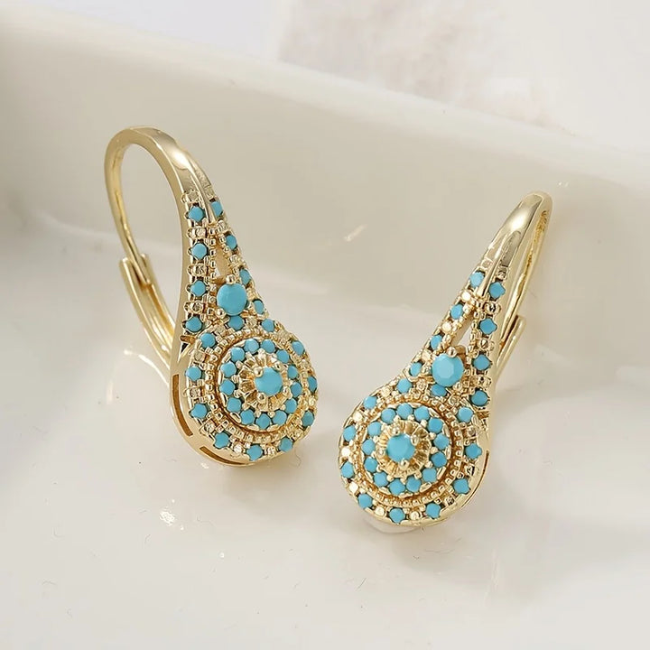 Luna | Turquoise Mosaic Teardrop Earrings