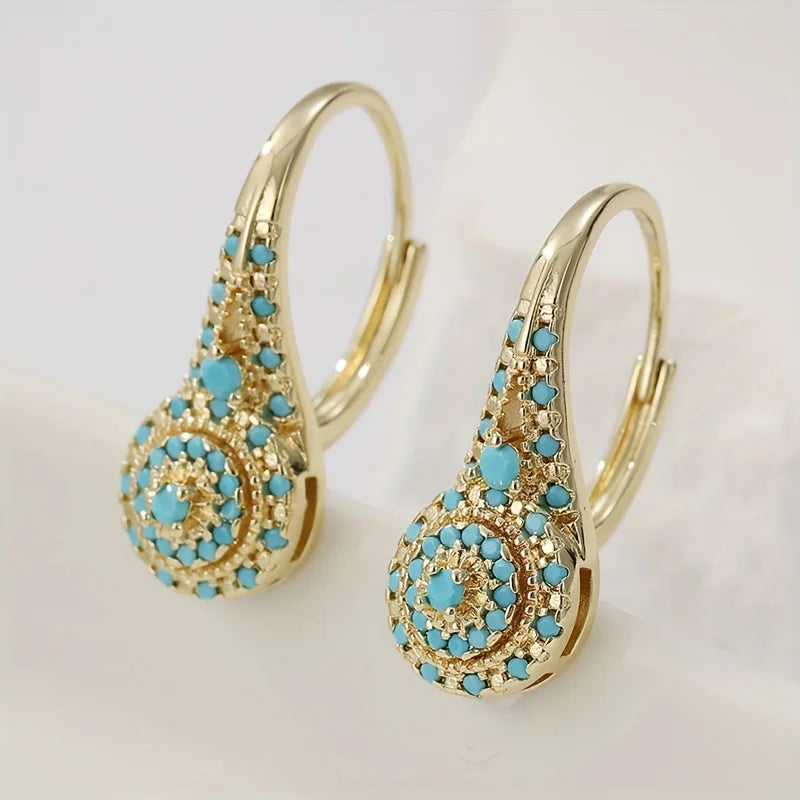 Luna | Turquoise Mosaic Teardrop Earrings