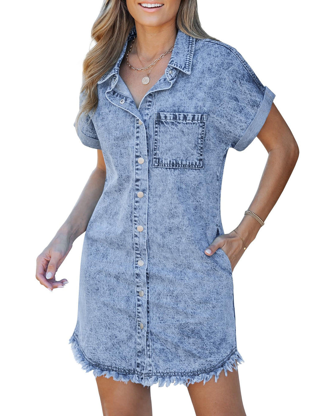 Kelia | Casual Denim Shirt Dress
