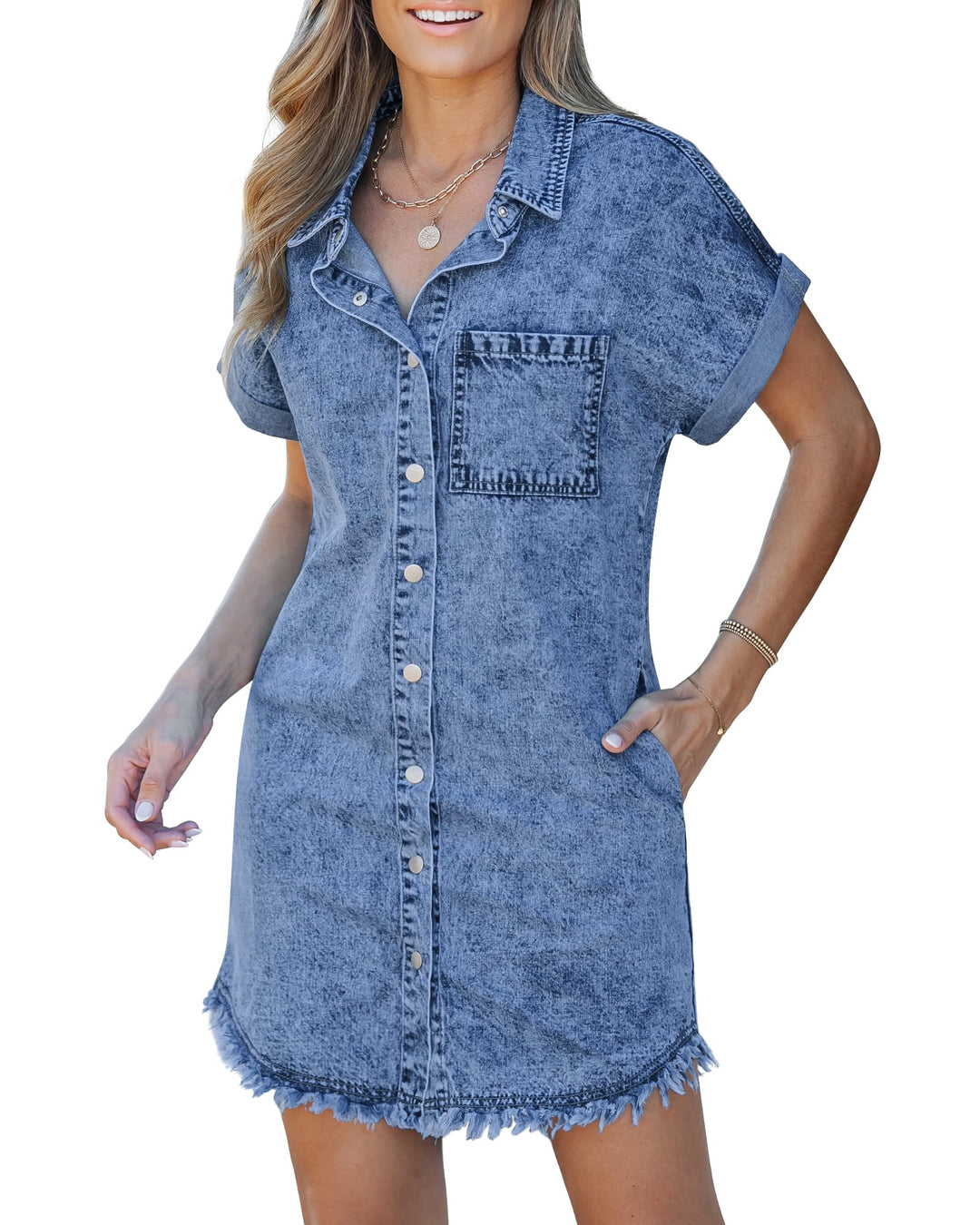 Kelia | Casual Denim Shirt Dress