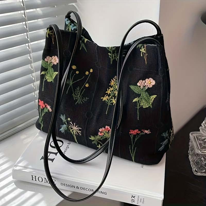 Iris | Vintage Flower Embroidery Bag