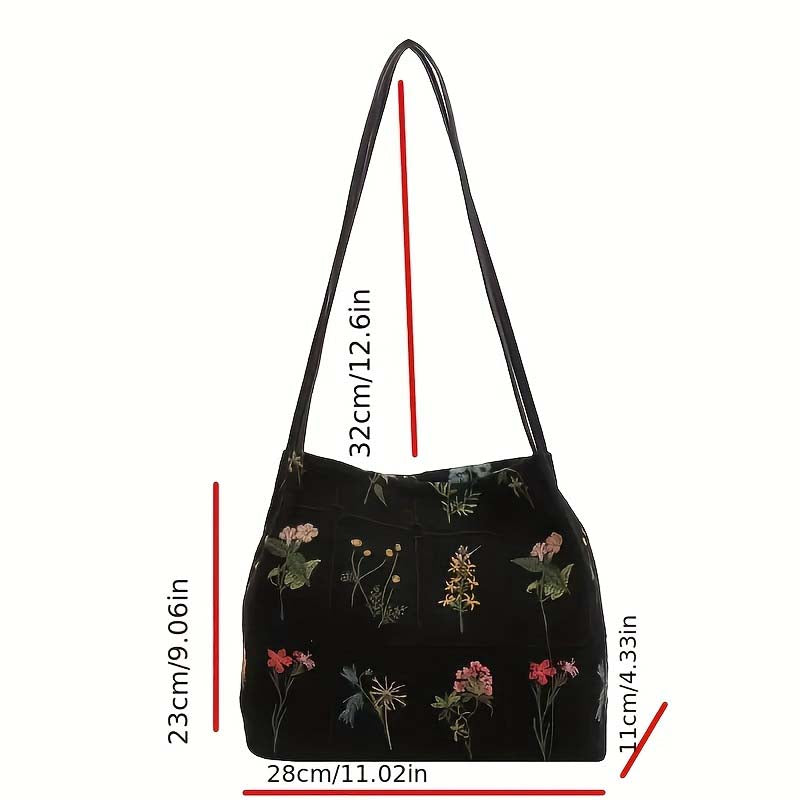 Iris | Vintage Flower Embroidery Bag