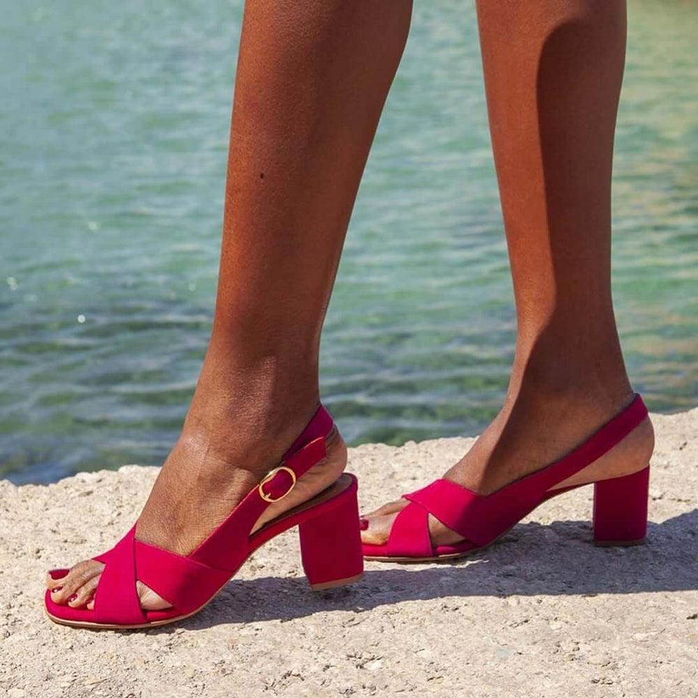 Anaís | Block Heel Sandals with Cross Strap