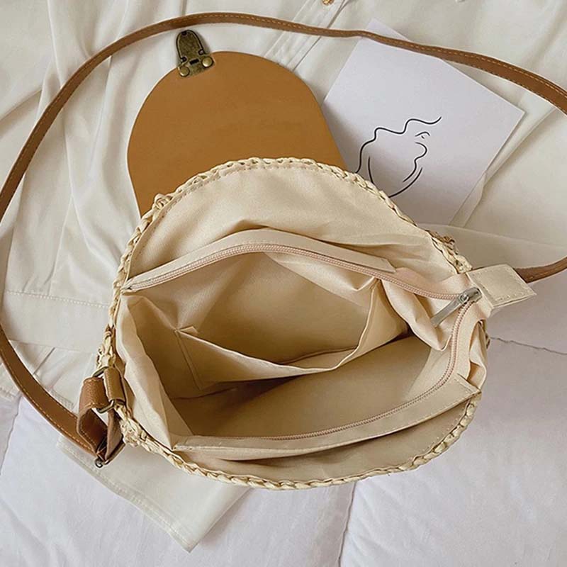 Biscuit | Woven Straw Shoulder Bag