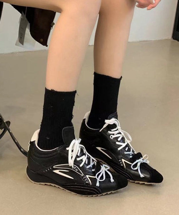 Silver Faux Leather Lace-Up Sport Flats