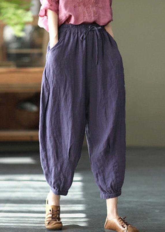 Yellow Retro High Waist Linen Pants