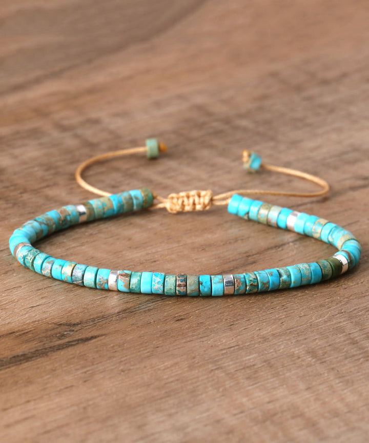 Blue Woven Turquoise Beading Bracelet