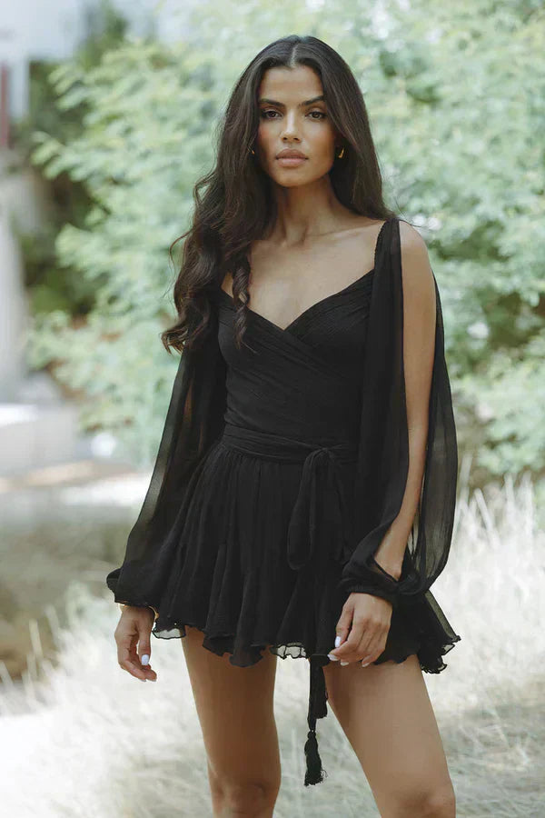 Balloon Sleeve Mini Dress