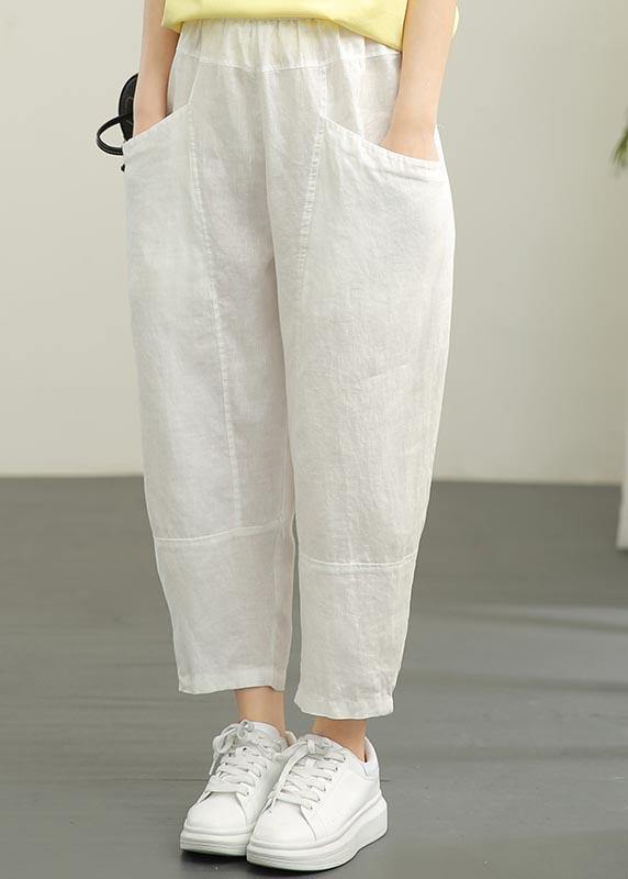 Chocolate Elastic Waist Linen Pants