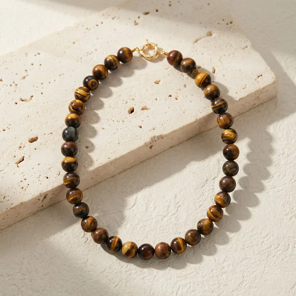 Luna | Bold Tigers Eye Necklace & Earrings (set of two)