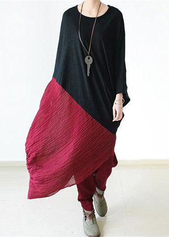 Black Oversized Linen Harem Pants