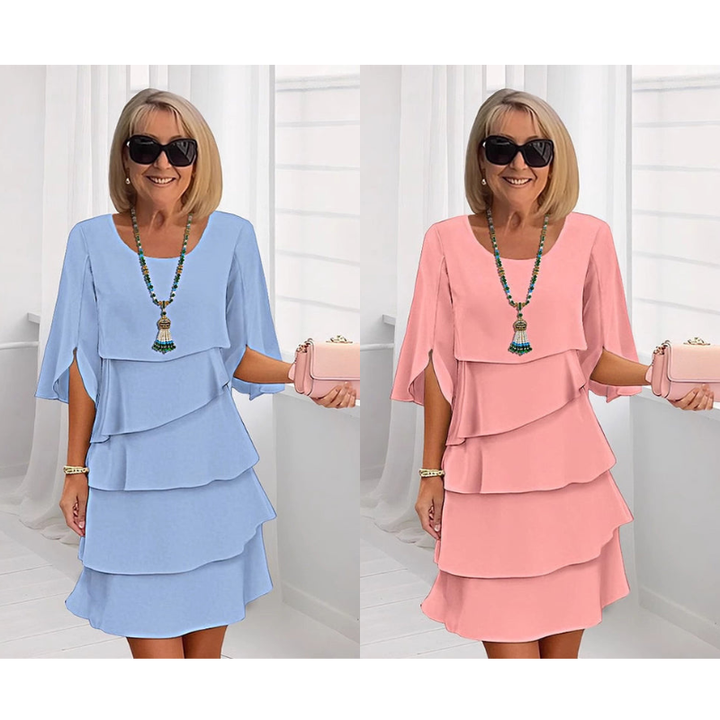 Layered Ruffled Sleeve Dress