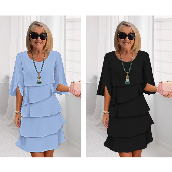 Layered Ruffled Sleeve Dress