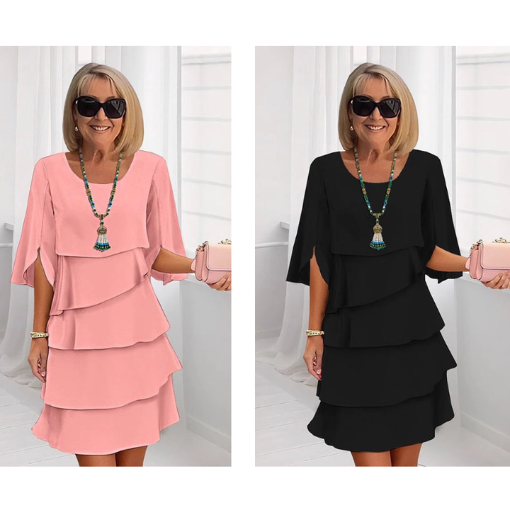 Layered Ruffled Sleeve Dress