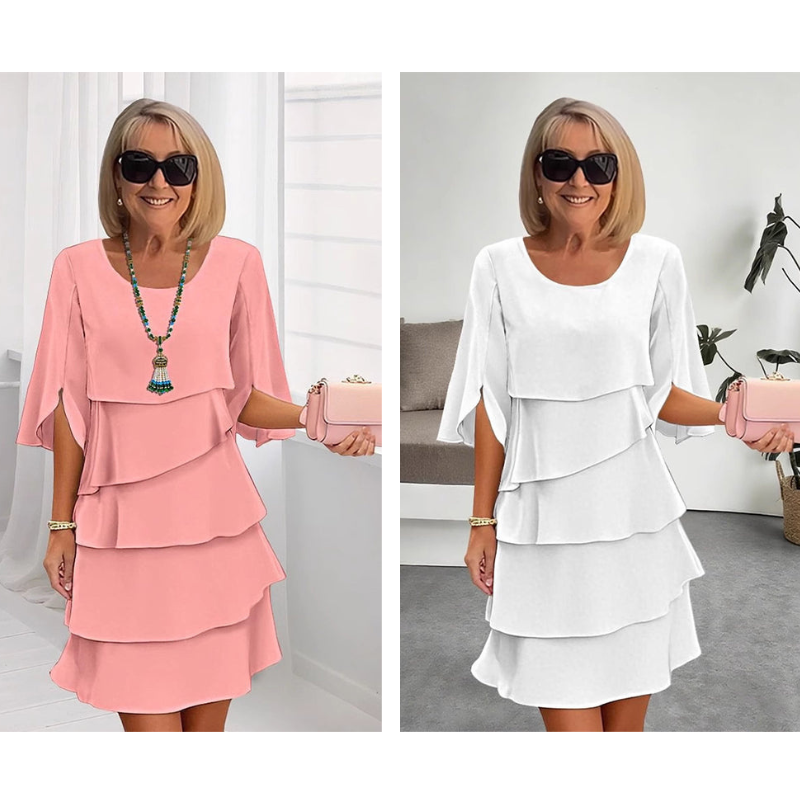 Layered Ruffled Sleeve Dress