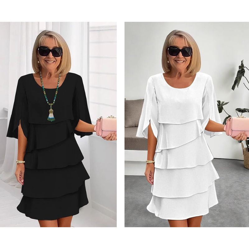 Layered Ruffled Sleeve Dress